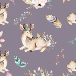 Tapeta: Mała sarenka wśród piór