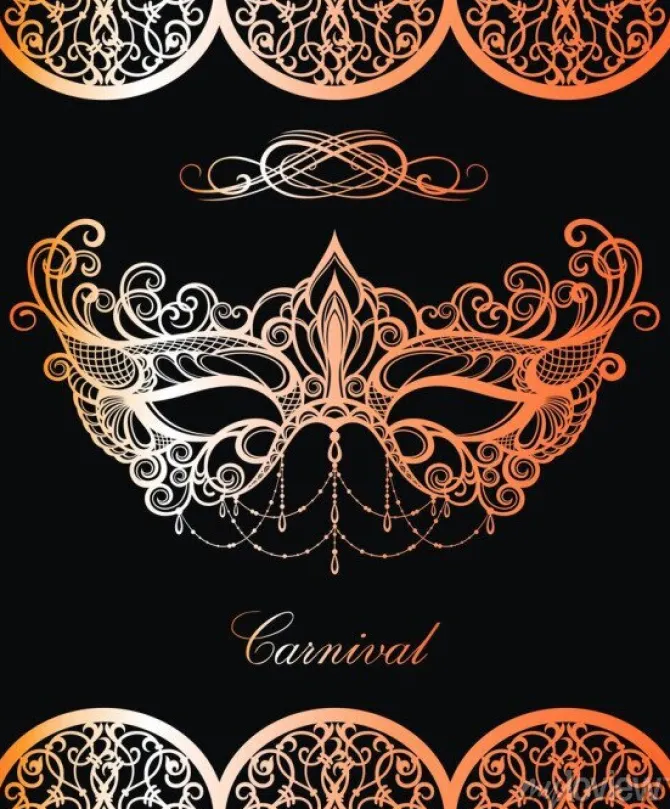 Tapeta: Maska karnawałowa. piękny projekt w złocie