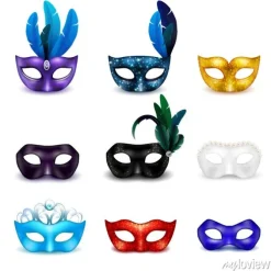 Tapeta: Maska mask realistyczne zestaw ikon