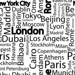 Tapeta: Miasta świata bez szwu deseń. nazwy miast świata. sztuka bezszwowe
