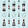 Tapeta: Mid century musical seamless pattern with tall drums and and