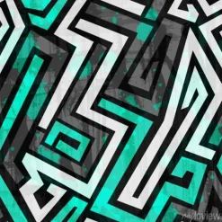 Tapeta: Miejski niebieski labirynt bez szwu z mocą grunge