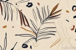 Tapeta: Minimal exotic pattern with leopard skin. creative collage contemporary