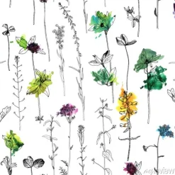 Tapeta: Minimalistyczny wzór z roślinami