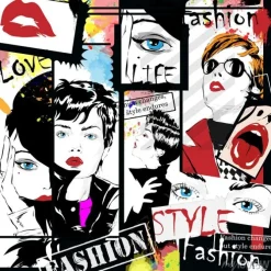 Tapeta: Moda dziewczyna w szkicu stylu.