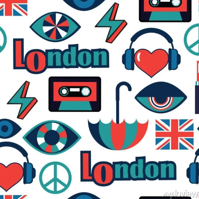 Tapeta: Modny brytyjski wzór wektora