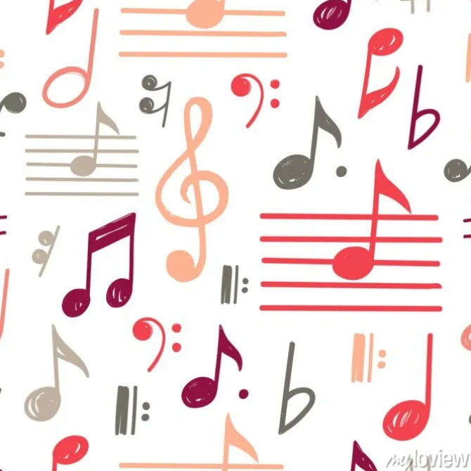 Tapeta: Music notes vector seamless pattern
