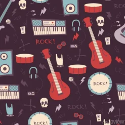 Tapeta: Muzyka abstrakcyjna bez szwu deseń. rock muzyka tła.