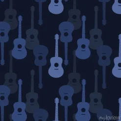 Tapeta: Muzyka bez szwu z ilustracji wektorowych gitary