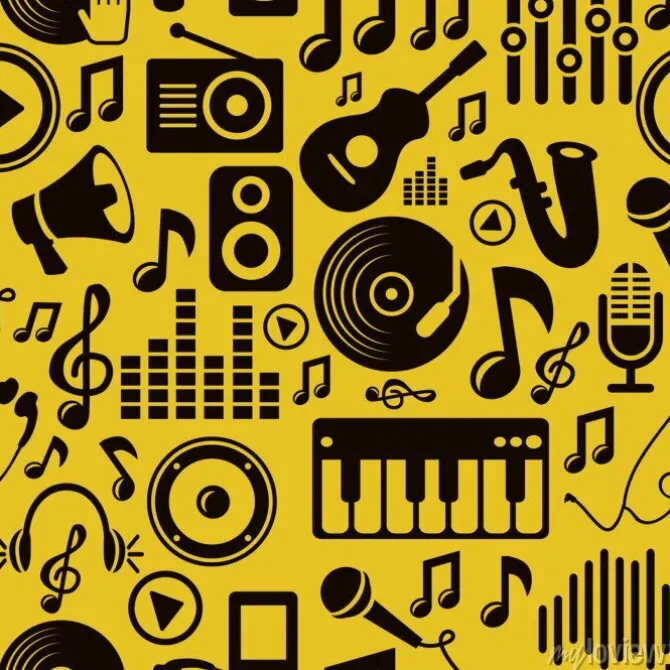 Tapeta: Muzyka bezszwowe wzór z ikonami