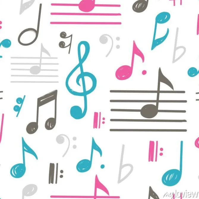 Tapeta: Muzyka notatki wektor wzór