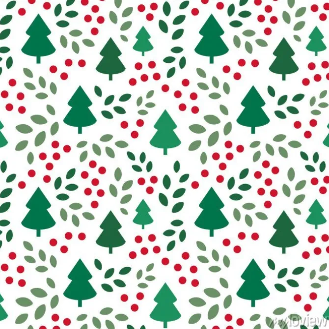 Tapeta: Niekończący się boże narodzenie wzór z choinkami