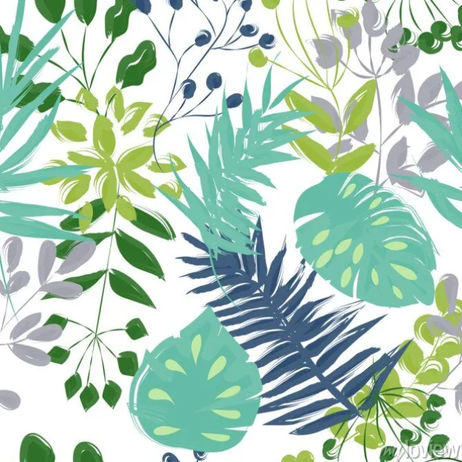 Tapeta: Nowoczesne liście malowane