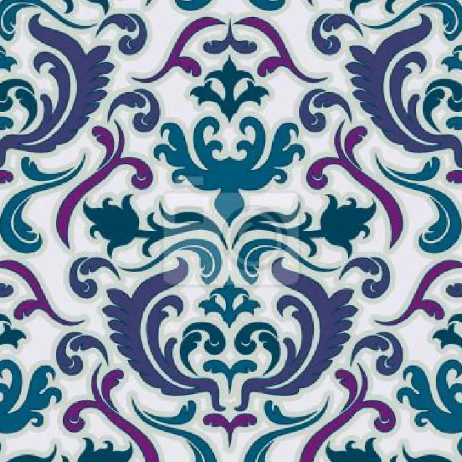 Tapeta: Ornamenty w odcieniach niebieskiego i filetowego
