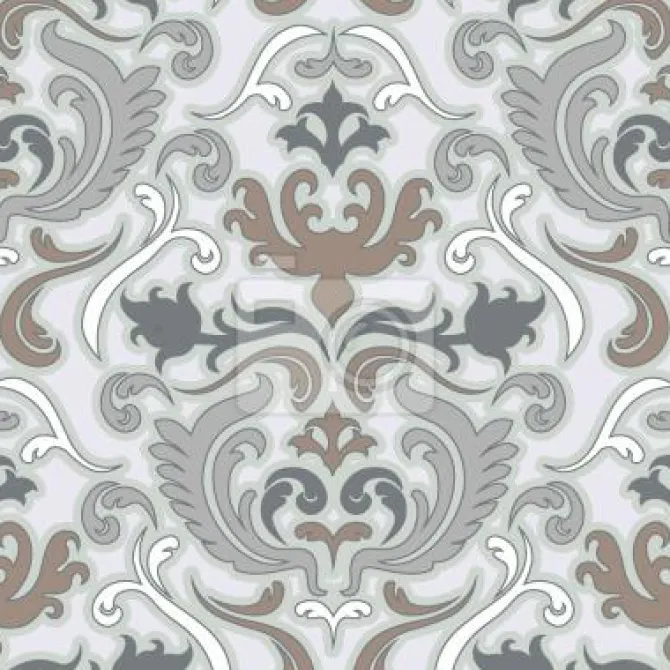 Tapeta: Pałacowe ornamenty w szarym i brązowym kolorze