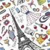 Tapeta: Paryż francja moda bezszwowych pattern.summer womancolored zużycia