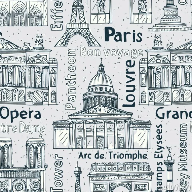 Tapeta: Pary? orientacyjne bez szwu wektora deseniu. ręcznie rysowane