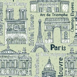 Tapeta: Paryż punkty orientacyjne bez szwu wektora deseniu. hand wyci?