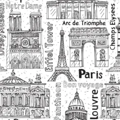 Tapeta: Paryskie zabytki bez szwu wektora deseniu. hand wyci? gn ?? eiffla
