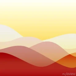 Tapeta: Płaski wzór słońca fale lub wzgórza na krajobraz