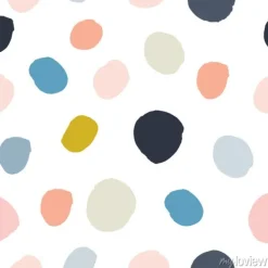 Tapeta: Pastelowe nieregularne kropki na białym tle