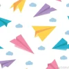 Tapeta: Pastelowego papieru samolotów bezszwowy kolorowy śliczny wzór