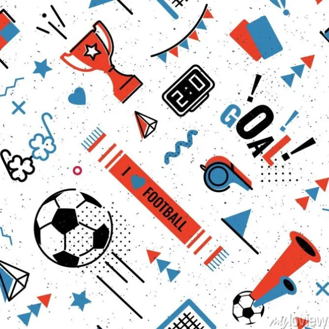 Tapeta: Piłka nożna / piłka nożna streszczenie tło w stylu lat 80-tych