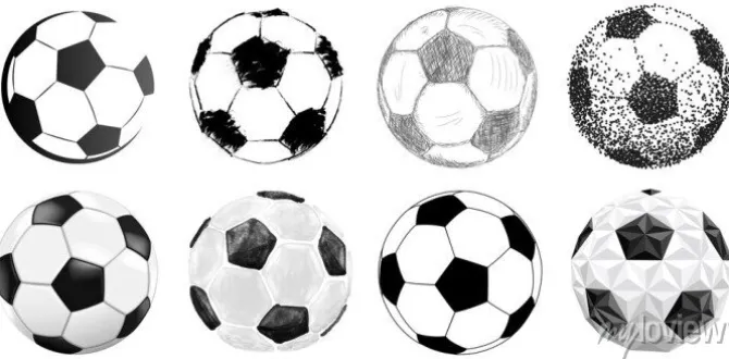 Tapeta: Piłka nożna kolekcja piłkę w różnych stylach