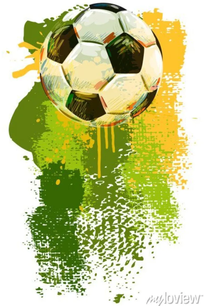 Tapeta: Piłka nożna na tle plam farby