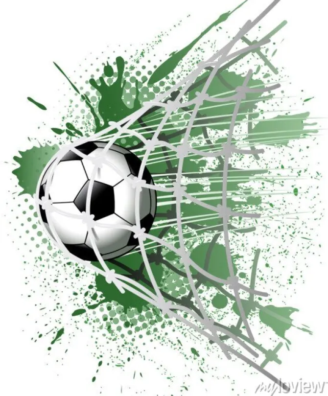 Tapeta: Piłka w bramce na zielonym tle