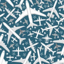 Tapeta: Plane seamless pattern vector aircraft airplane jet flight transportation