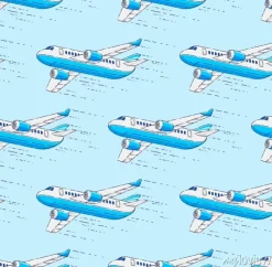 Tapeta: Planes seamless background, airlines air travel concept, vector