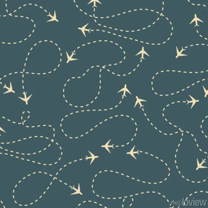 Tapeta: Podróże po całym świecie trasy samolotu bezszwowe wzór, tło,