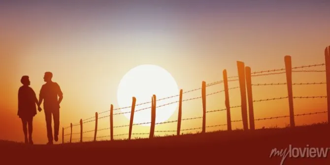 Tapeta: Promenada - campagne - para - marchant - jeune - chemin - coucher