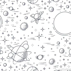 Tapeta: Przestrzeń bez szwu tła z planet, gwiazd, asteroid i komet, nieodkryta