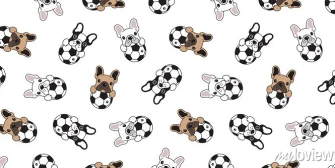 Tapeta: Psiej piłki nożnej bezszwowego deseniowego francuskiego buldoga