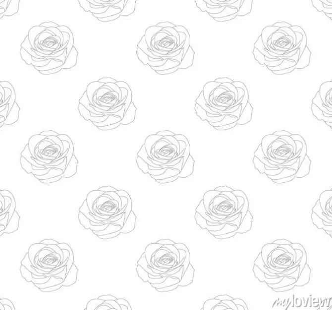Tapeta: Róża bezszwowa na białym tle