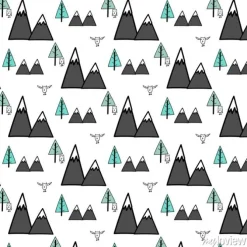 Tapeta: Rączka rysowane sowa i las wzorca.