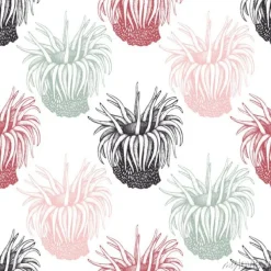 Tapeta: Ręcznie rysowane actinia - morze kwiat tło. wektor podwodne naturalne