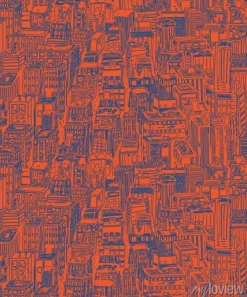 Tapeta: Ręcznie rysowane bez szwu deseń z wieżowców. ręcznie rysowane