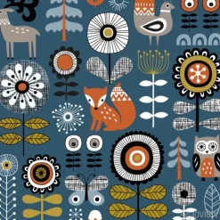 Tapeta: Ręcznie rysowane bezszwowe wektor wzór na ciemnym niebieskim