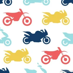 Tapeta: Retro motocykl bez szwu wzór