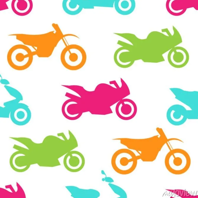 Tapeta: Retro motocykl bez szwu wzór