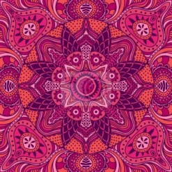 Tapeta: Różowa mandala z rybami