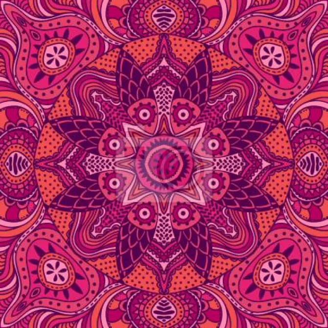 Tapeta: Różowa mandala z rybami