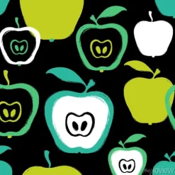 Tapeta: Rysunek jabłka na czarnym tle