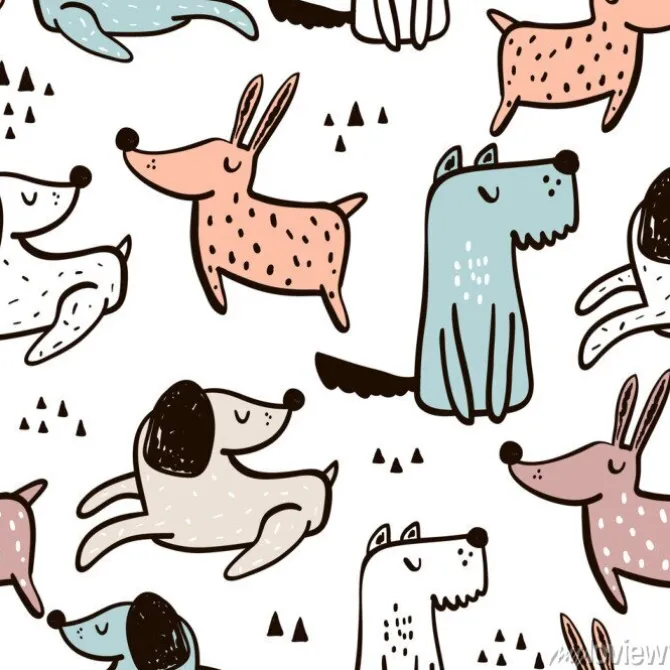 Tapeta: Rysunkowe zabawne pieski