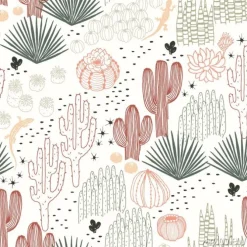 Tapeta: Rysunkowy deseń w kaktusy