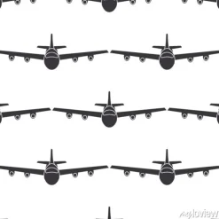 Tapeta: Samolot płaski w locie bezszwowe wzór deseniu. ilustracji wektorowych
