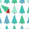 Tapeta: Santa stealing christmas tree seamless pattern.